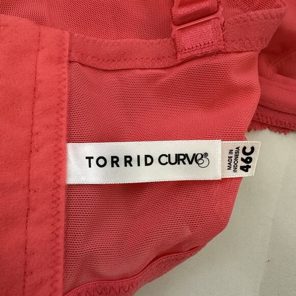Torrid Curve Lace Underwire Bra Size 46 C Coral Pink Full Coverage - Picture 7 of 8